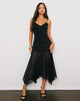 Image of Vakare Midi Dress in Chiffon Black