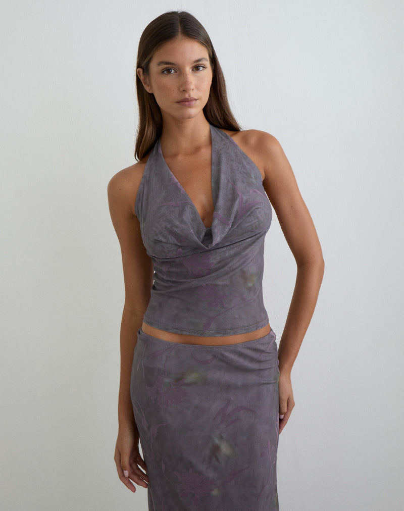 Valila Top in Flare Flower Purple
