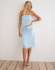 Image of Image of Muriela Midi Skirt in Satin Organza Light Blue