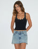 Image of Veira Daisy Applique Top in Black