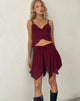 Image of Veny Mini Skirt in Chiffon Oxblood