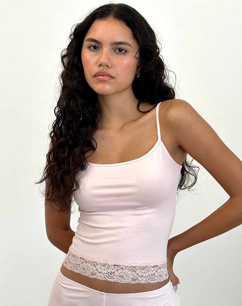 Image of Vikha Vest Top in Soft Jersey Pink