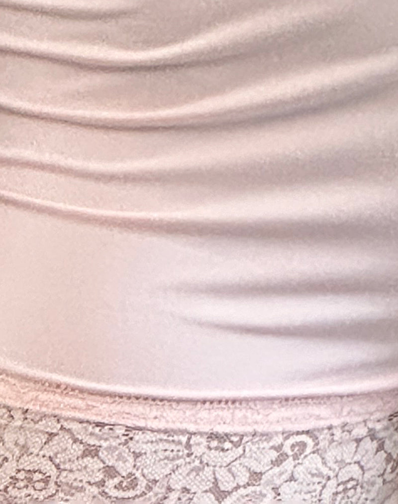 Pink Jersey Micro Shorts with Lace Hem | Kuden – motelrocks-com-us