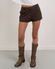 Image of Wiluta Shorts in Tailoring Dark Brown Pinstripe