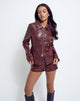 Image of Vincent Fitted Jacket in PU Burgundy