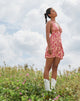 Image of Leana Mini Dress in Dark Wild Flower Cantaloupe