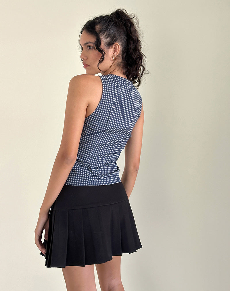 Image of Vishata Top in Mini Gingham Dark Blue