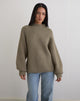 Image of Viola Oversized Knitted Jumper in Light Olive