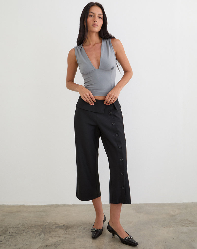Black Tailored Capri Trouser | Wamari – motelrocks-com-us