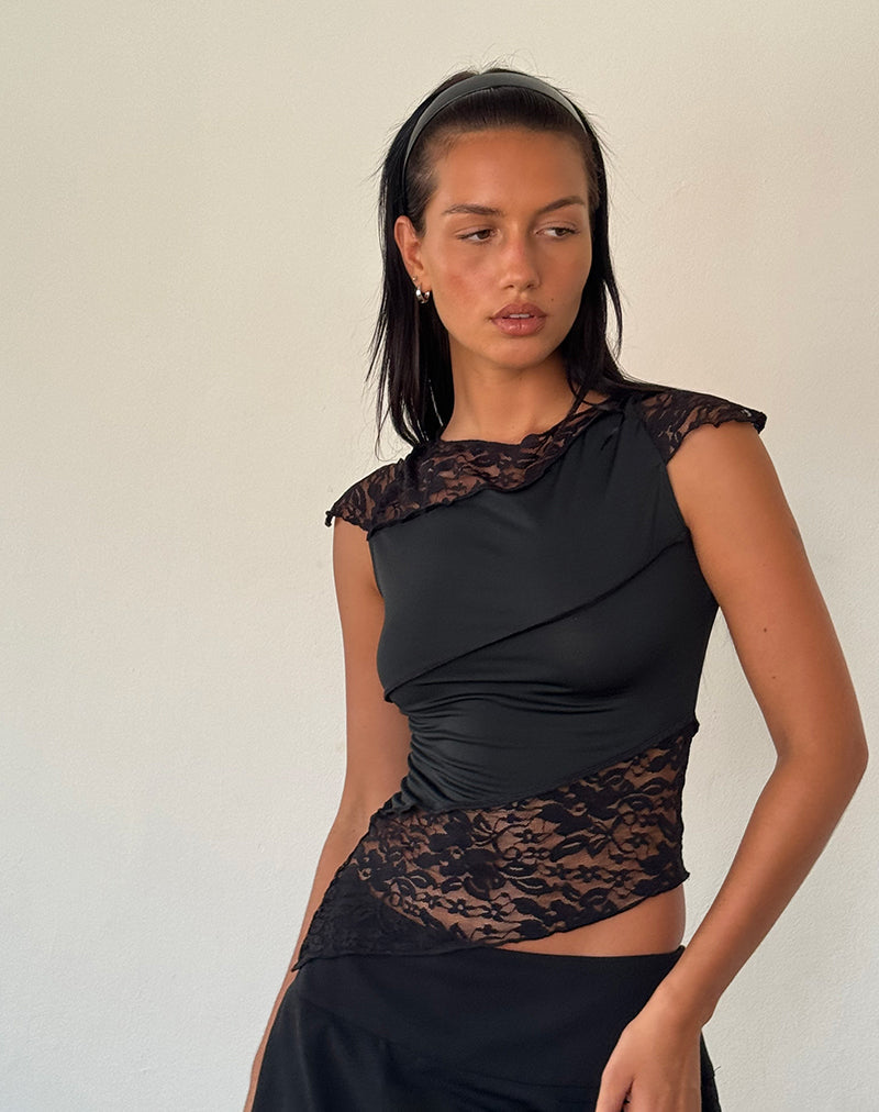 Weasly Lace Top in Slinky Black