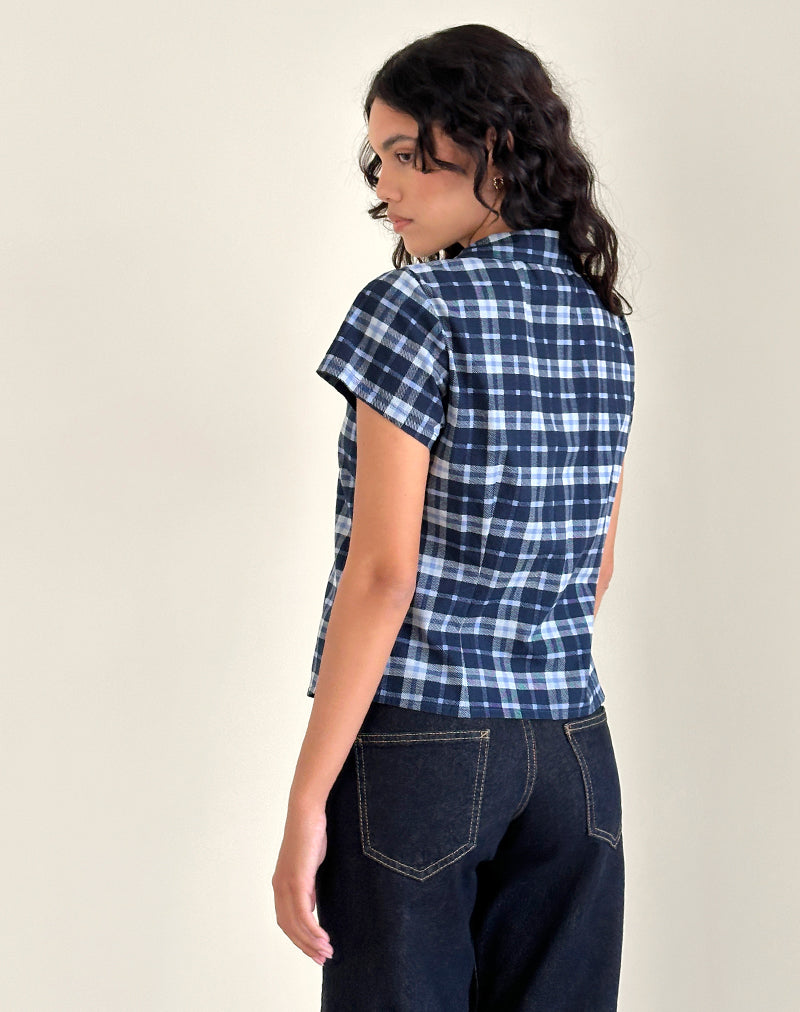 Image of Wilman Shirt in Tartan Dark Blue