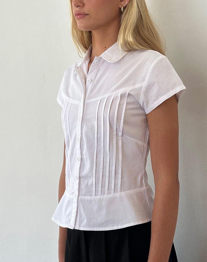 White Poplin Blouse | Wilmot – motelrocks-com-us