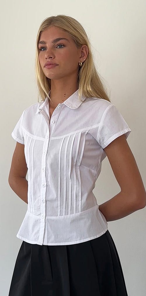 Image of Wilmot Blouse in White Poplin