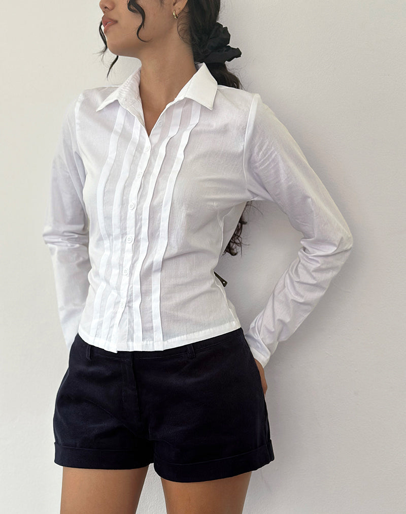 Image of Winda Long Sleeve Shirt in Poplin White