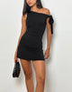 Image of Xeenia One Shoulder Mini Dress in Slinky Black