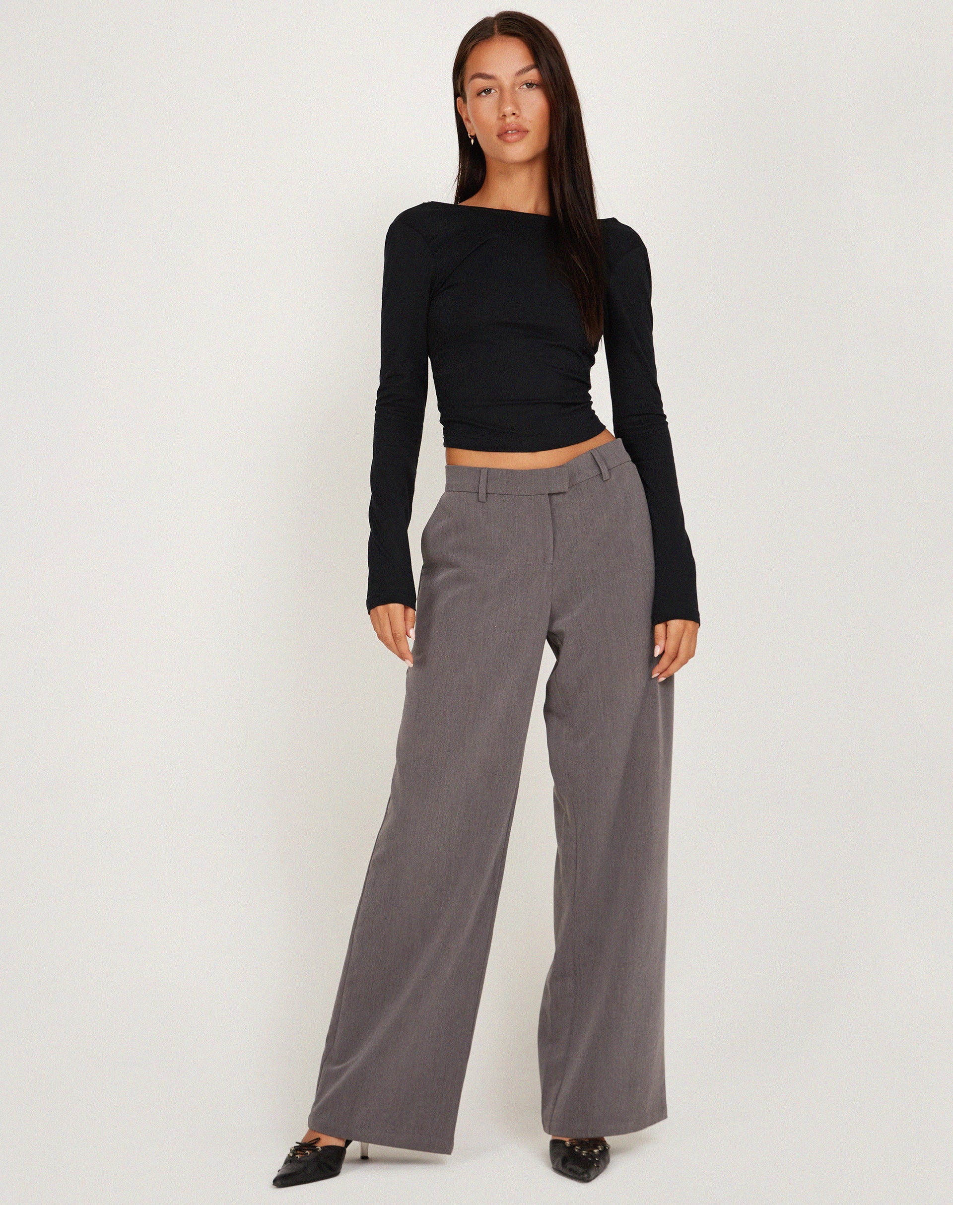 国産品 Black motelrocks-com-us – Xiabon | Top Crop Sleeve Long トップス