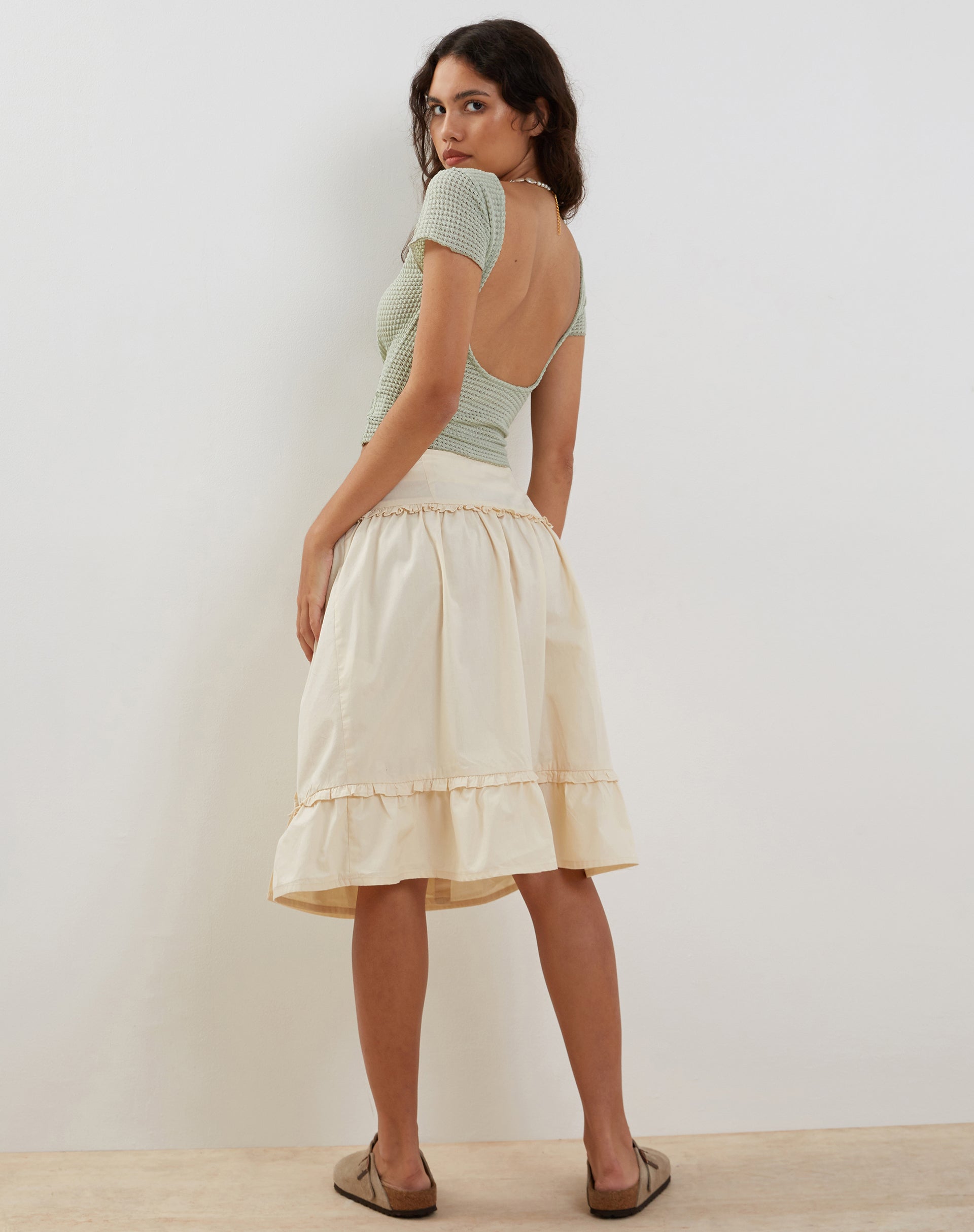 アイドル KEEN AND INTENSE crochet knit moss green 70s Green Ivory Crocheted Cropped Tank Top – The Hip Zipper