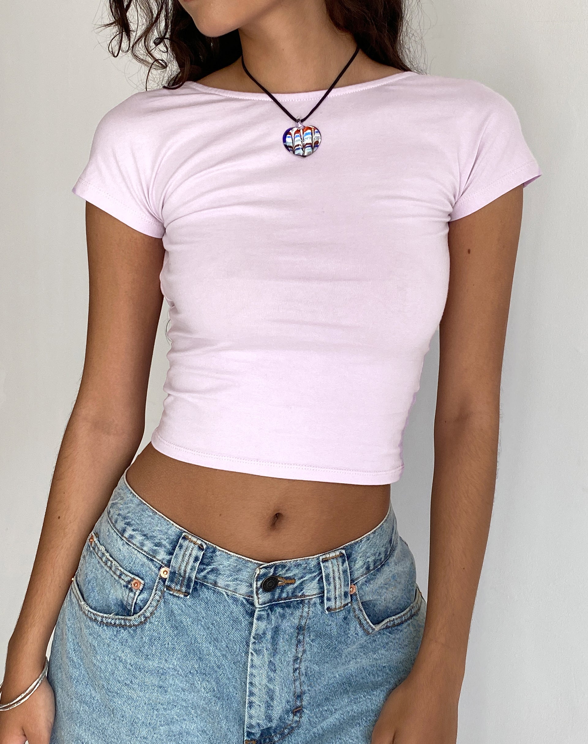 Rebellious Fashion crop top in lilac check - part of a set
