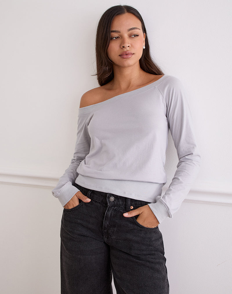Image of Yacin Slouchy Top in Silver