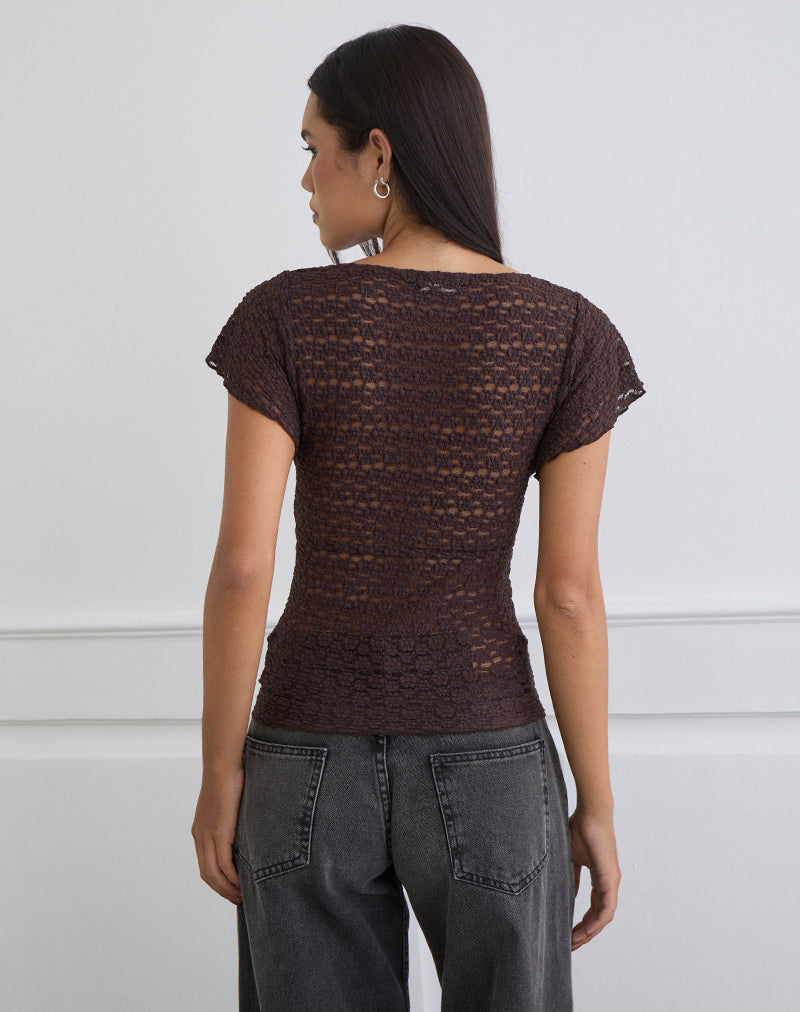 Image of Yeslin V-Neck Button Up Top in Dark Plum