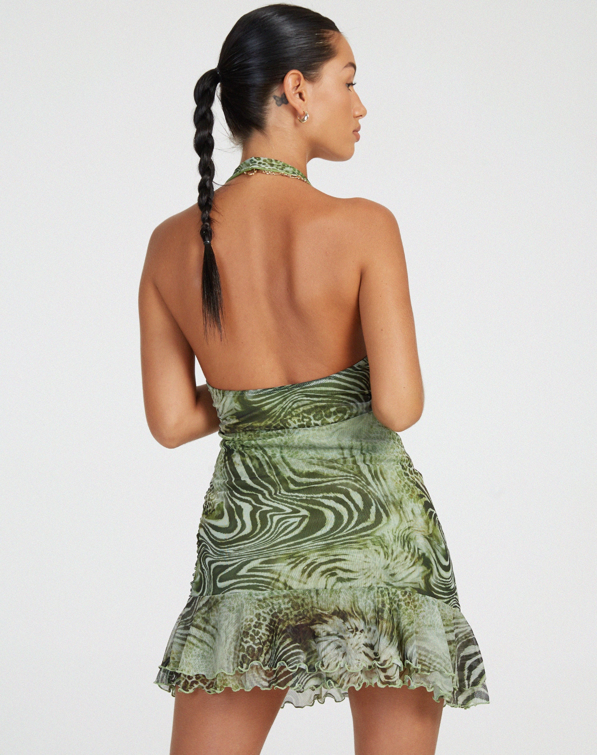 Plunge Halterneck Mini Animal Print Dress | Yubila motelrocks-com-us Plunge Halterneck Mini Animal Print Dress | Yubila motelrocks-com-us