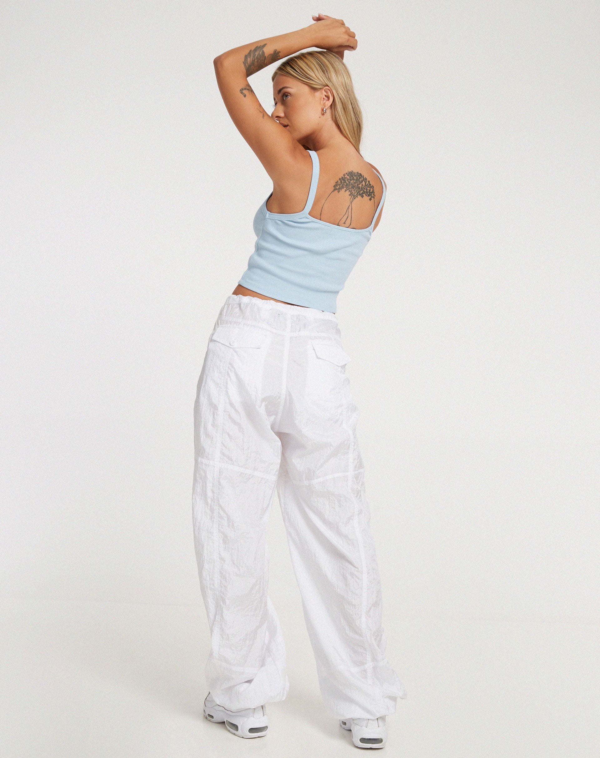 Image of Yusa Crop Top in Rib Powder Blue