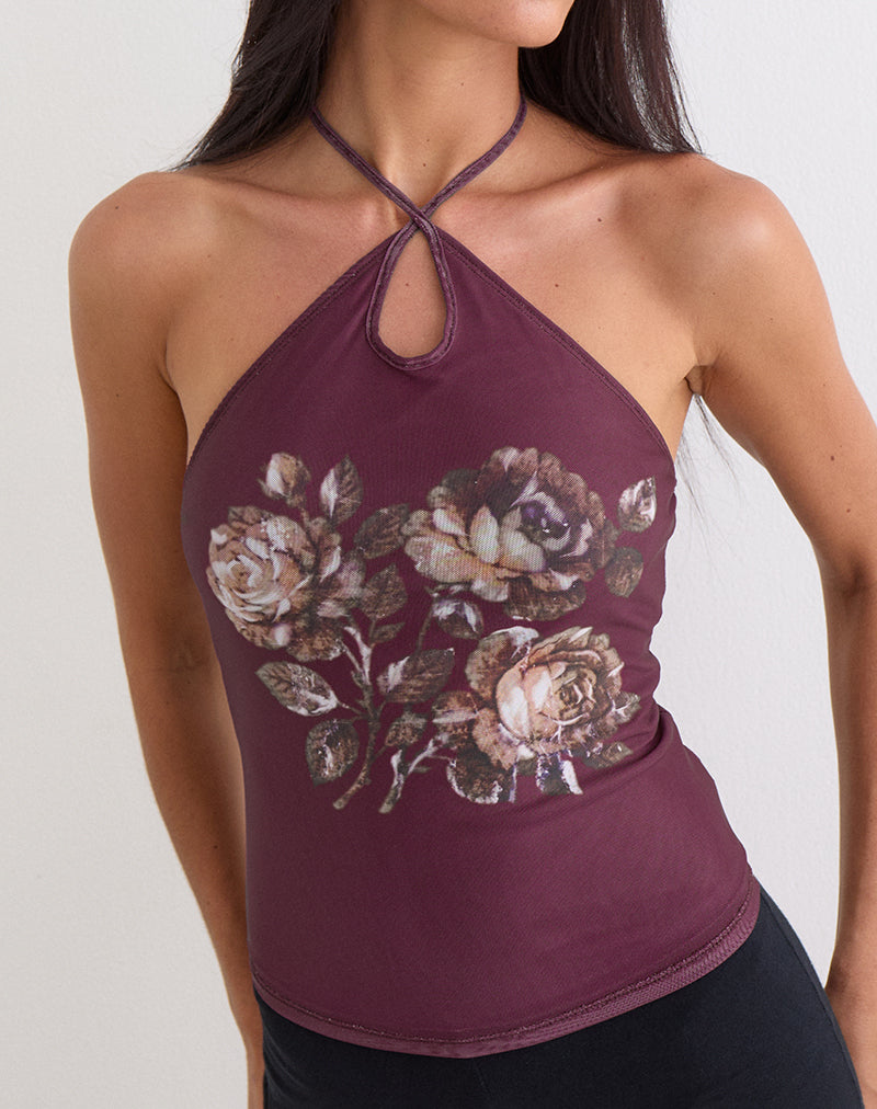 Zalika Top in Crystal Rose Burgundy