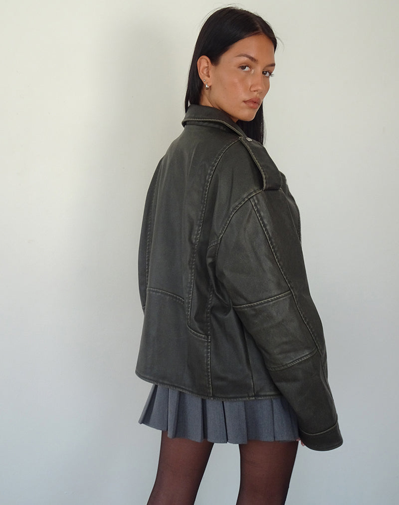 Olive biker clearance jacket