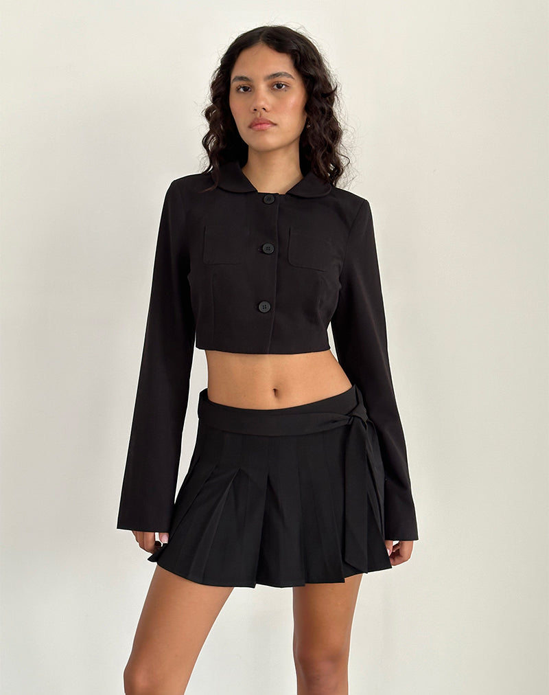 Zekira Pleated Mini Skirt in Black