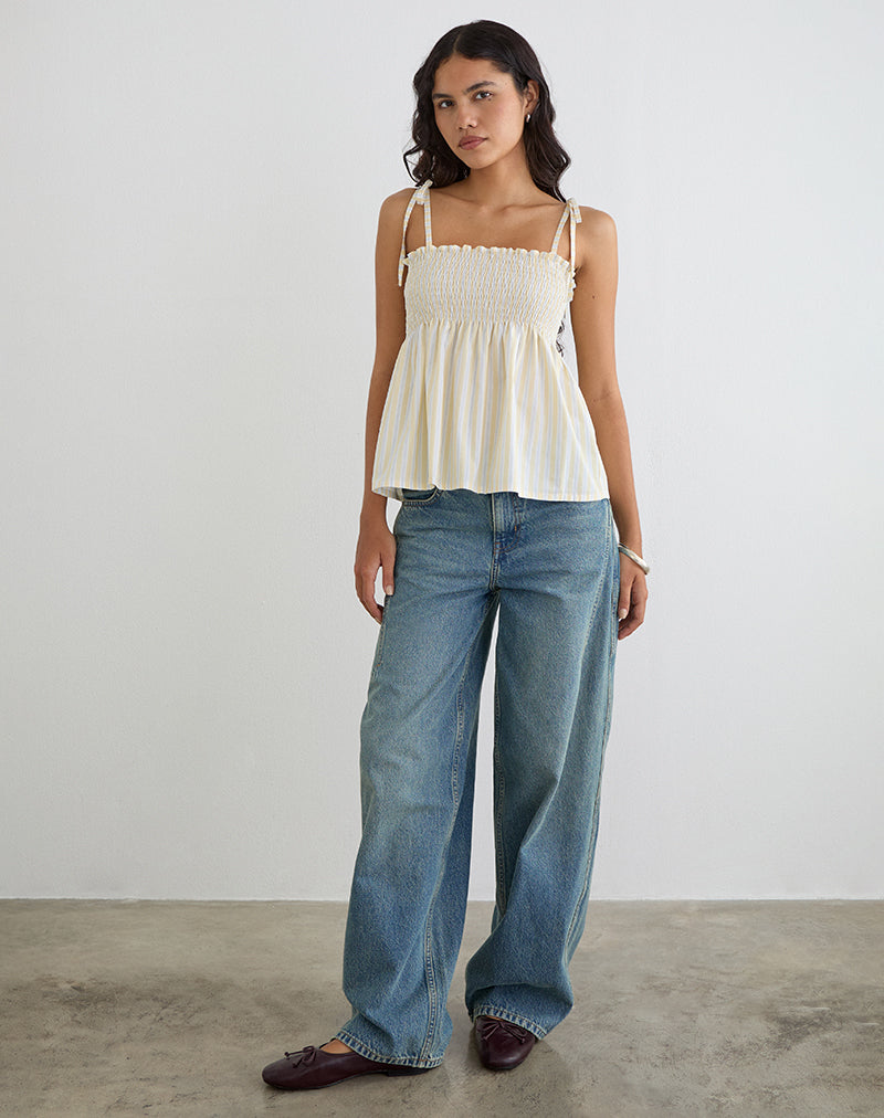 Image of Zerah Top in Candy Stripe Yellow