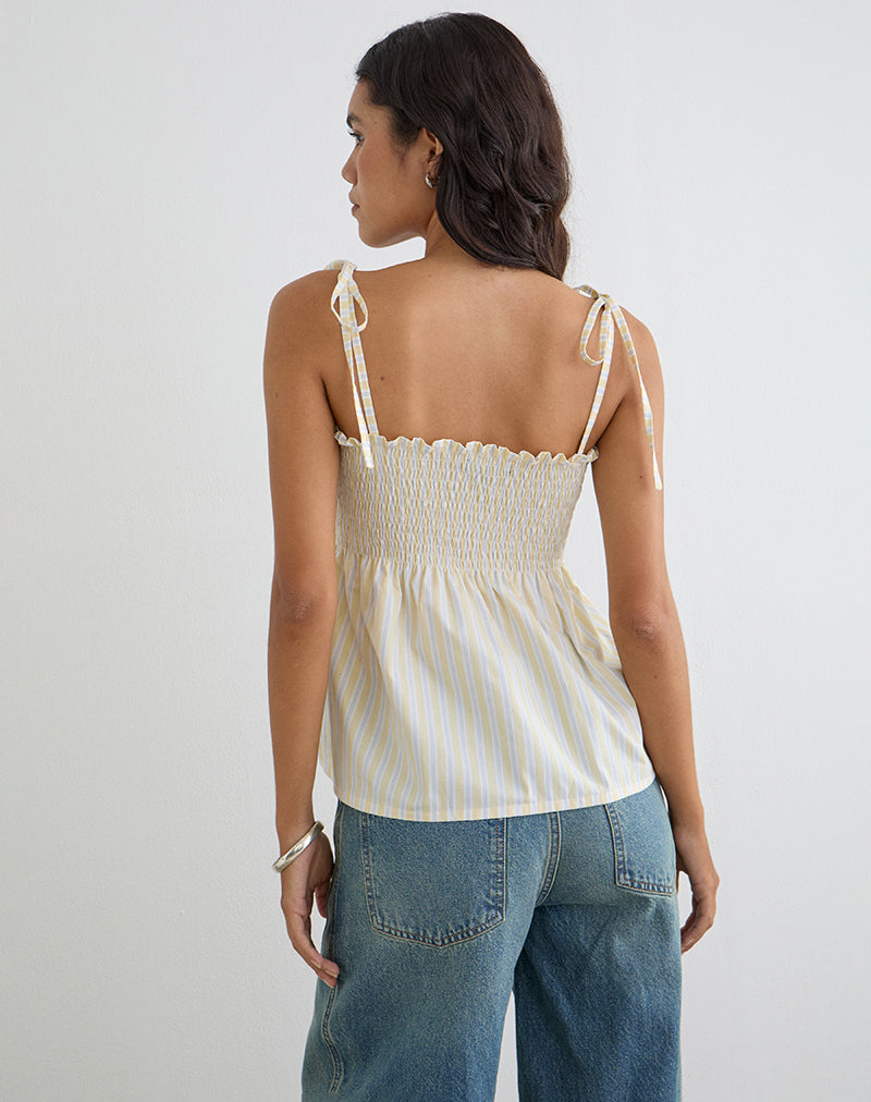 Image of Zerah Top in Candy Stripe Yellow