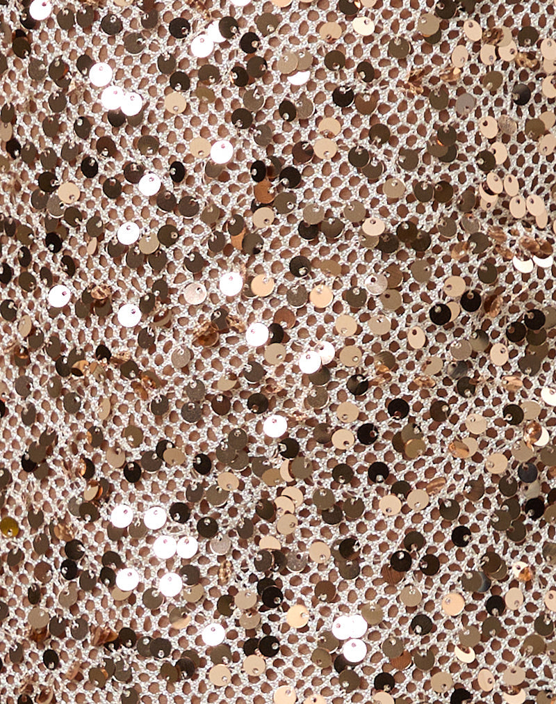 Gold Sequin Sleeveless Unlined Mini Dress | Zeyana  motelrocks-com-us
