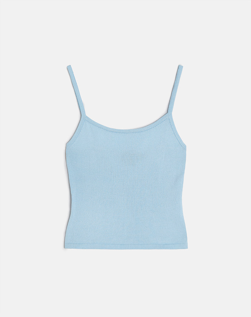 Blue Knit Cami Vest Top | Ziva – motelrocks-com-us
