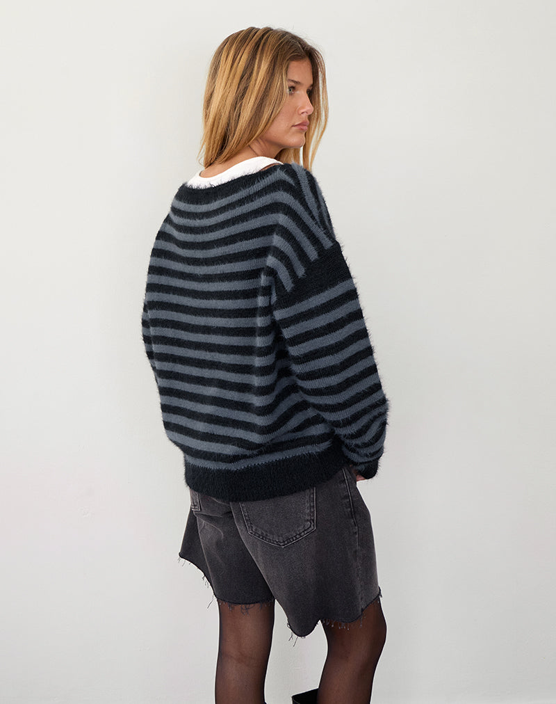 Zuleika Jumper in Charcoal Stripe – motelrocks-com-us