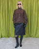 Image of Lastika Jacket in Faux Suede Dark Brown