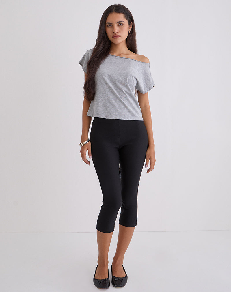 Black Stretch Cropped Capri Trousers | Asla – motelrocks-com-us