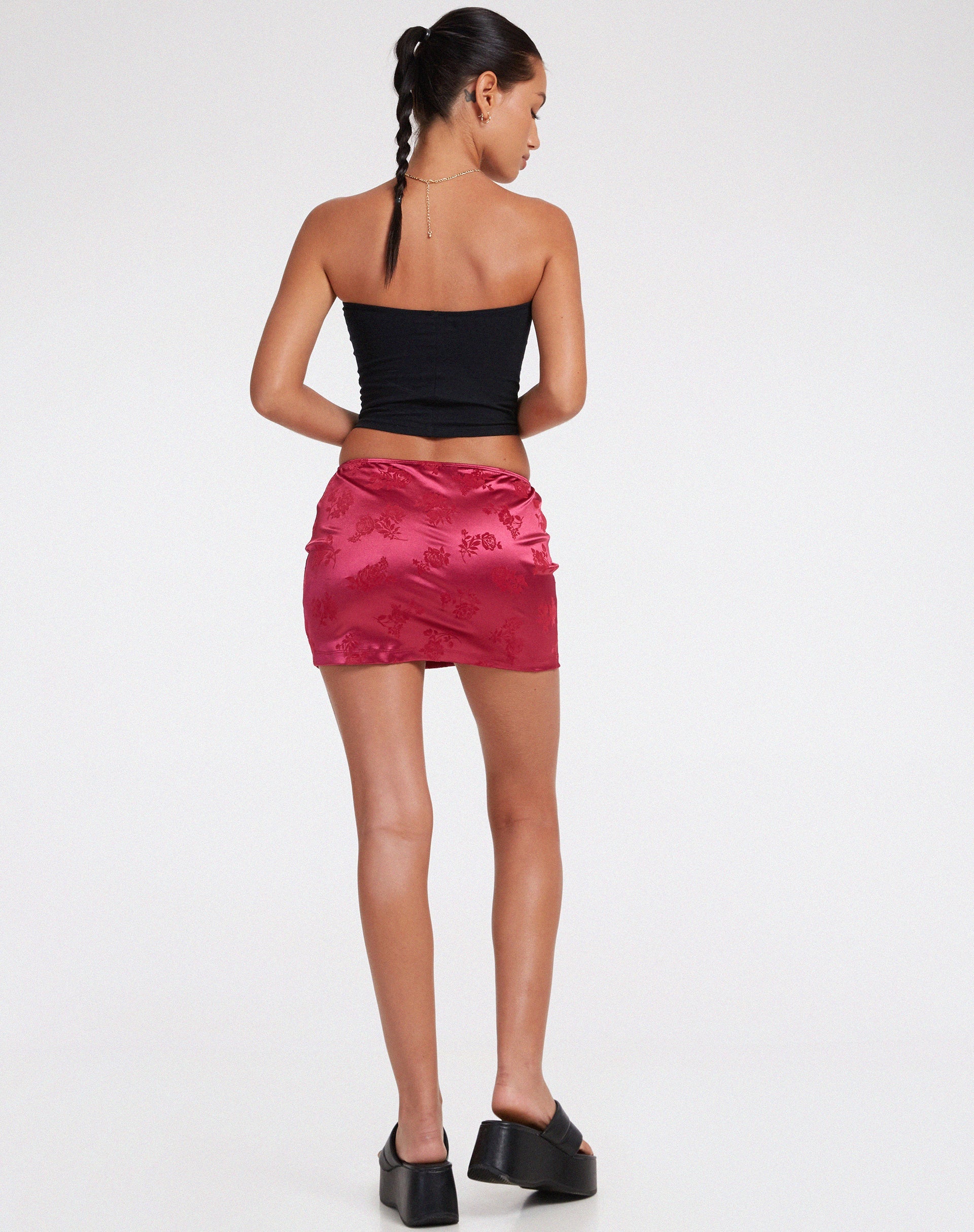 image of Guida Mini Skirt in Rose Flock Magenta