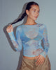 image of Elijah Crop Top in Digi Petal Blue