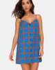 Image of Sanna Slip Dress in Blue and Red Check