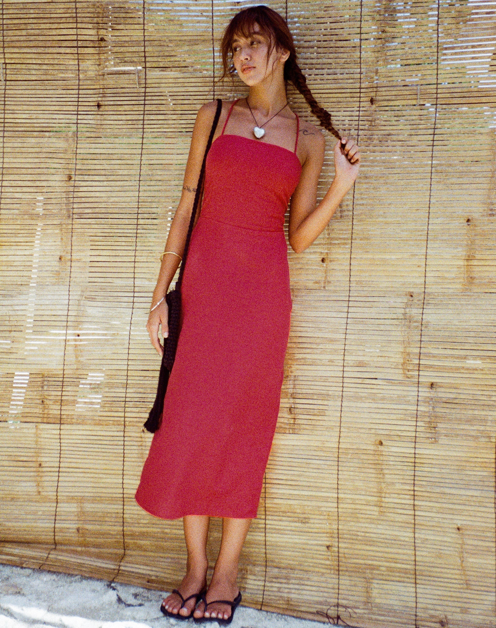 image of Sky Midi Dress in Tango Red