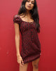 Image of Gaval Mini Dress in Dotty Rose Black