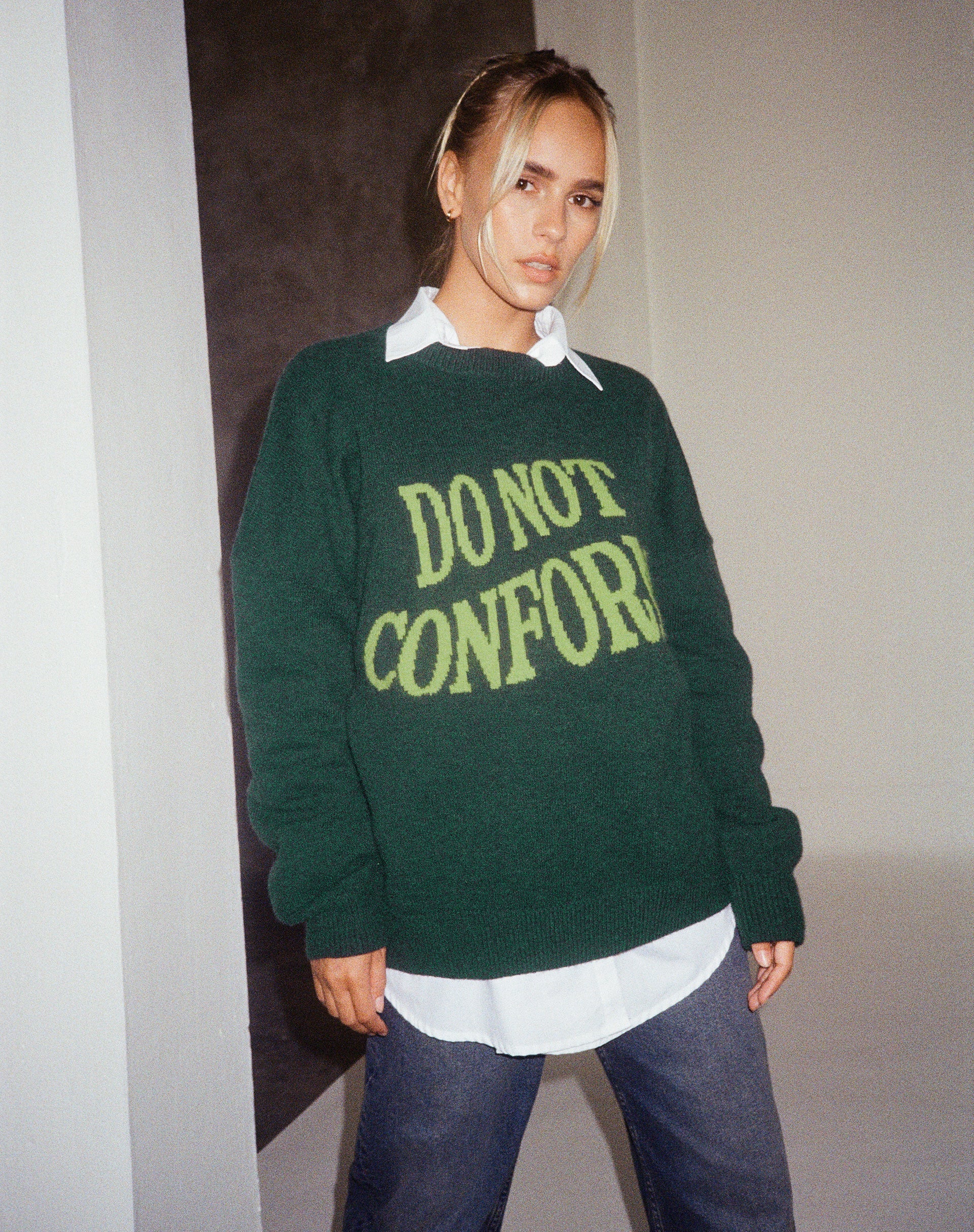 Green Chunky Oversized Knit | Jamin – motelrocks-com-us