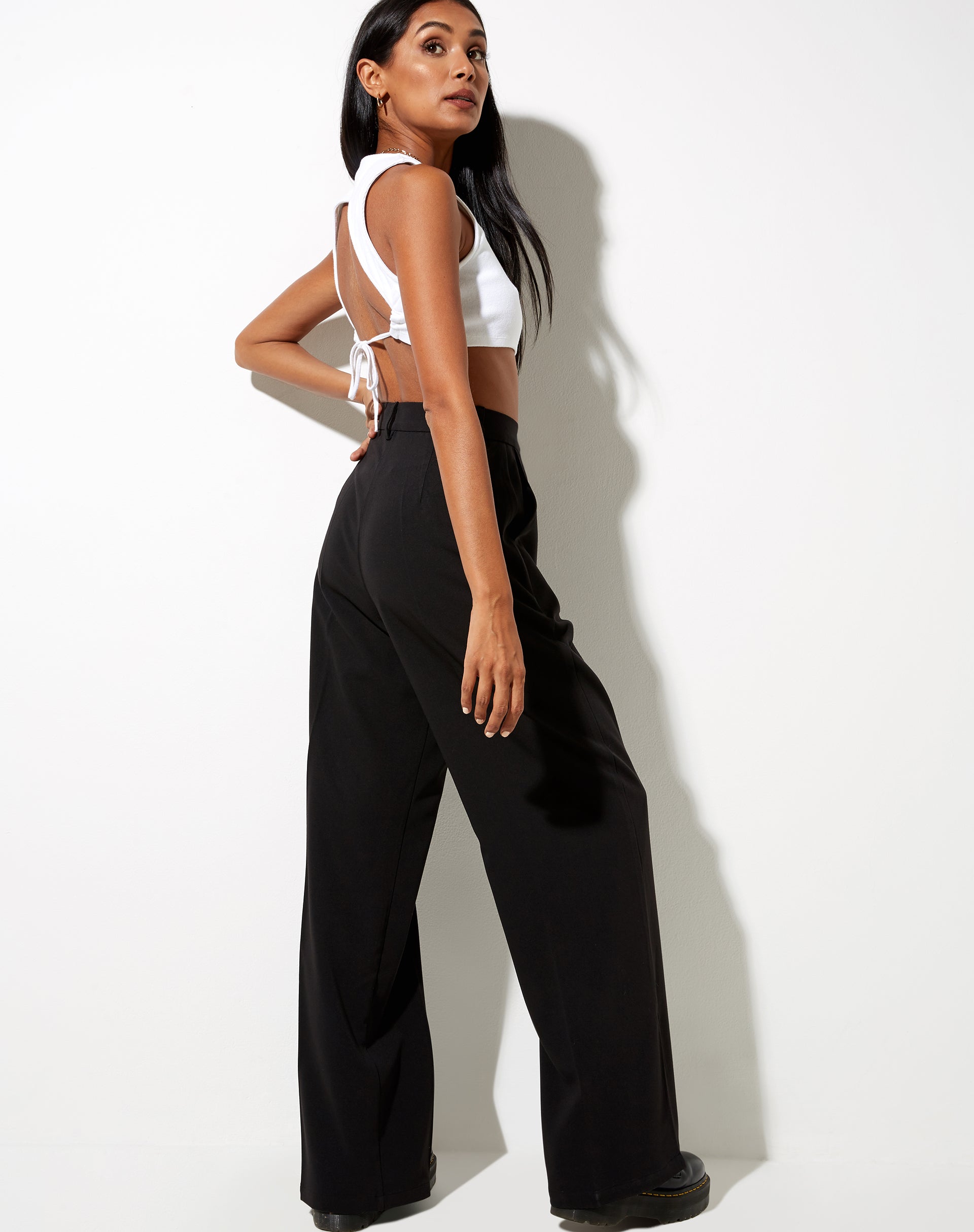 Black Split Hem Trousers | Abby – motelrocks-com-us