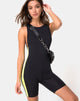 Image of Acashi Unitard in Black with Lime Side Stripe