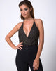 Image of Adela Bodice in Glitter Net Animal Black