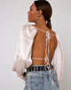 Image of Adoria Crop Top in Satin Ivory