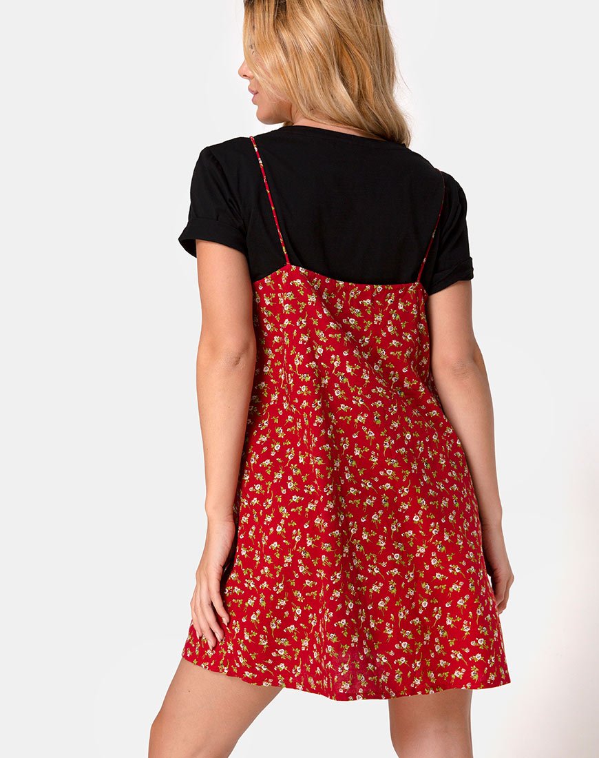 Image of Akina Dress in Falling For You Floral Red