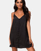 Image of Akina Dress in Black Satin Cheetah