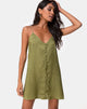 Image of Akina Dress in Satin Cheetah Khaki