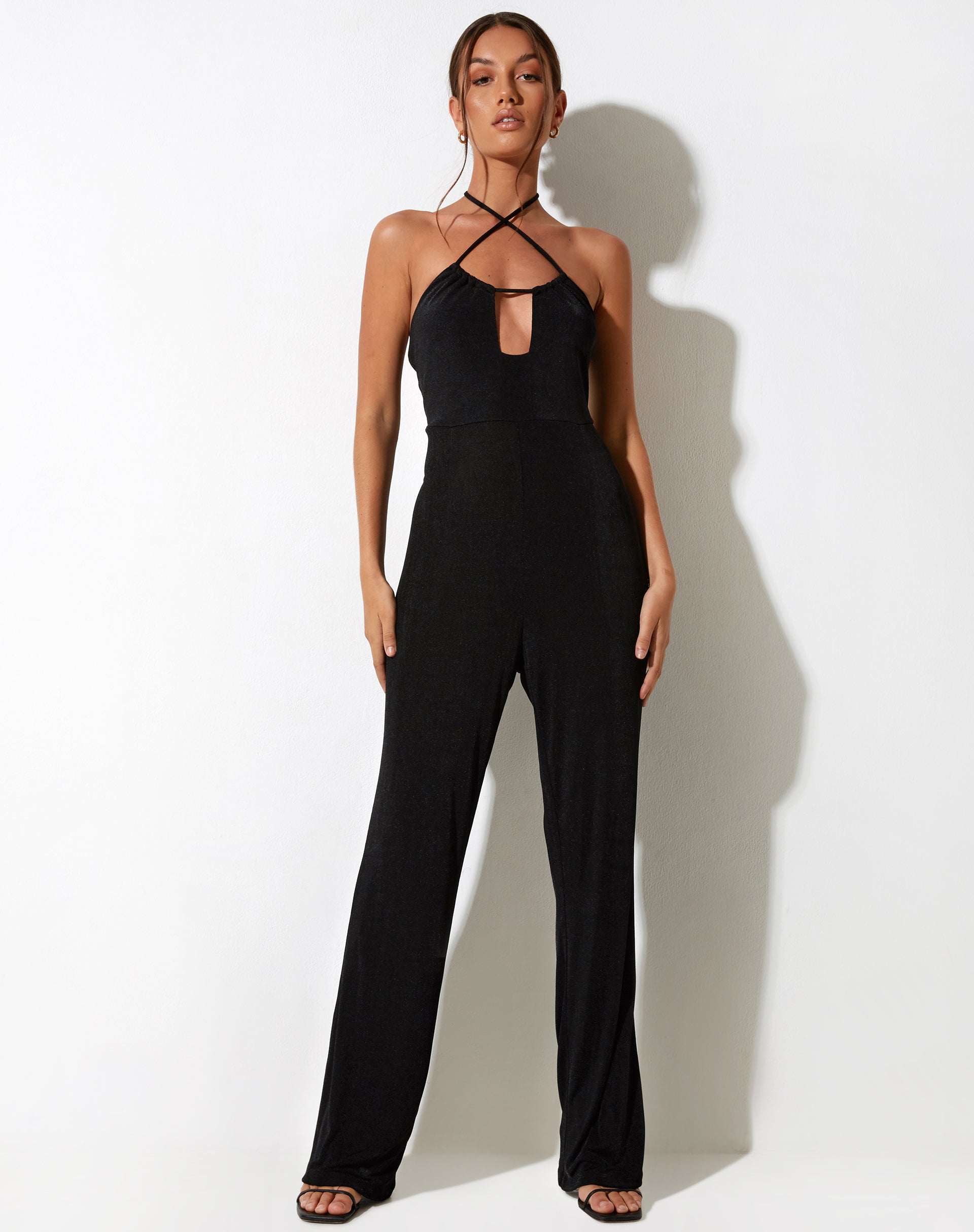 Alison Jumpsuit in Crepe Black - Main Image